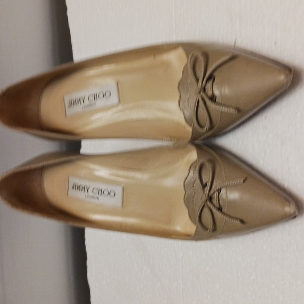 Jimmy Choo Beige Leather Pumps